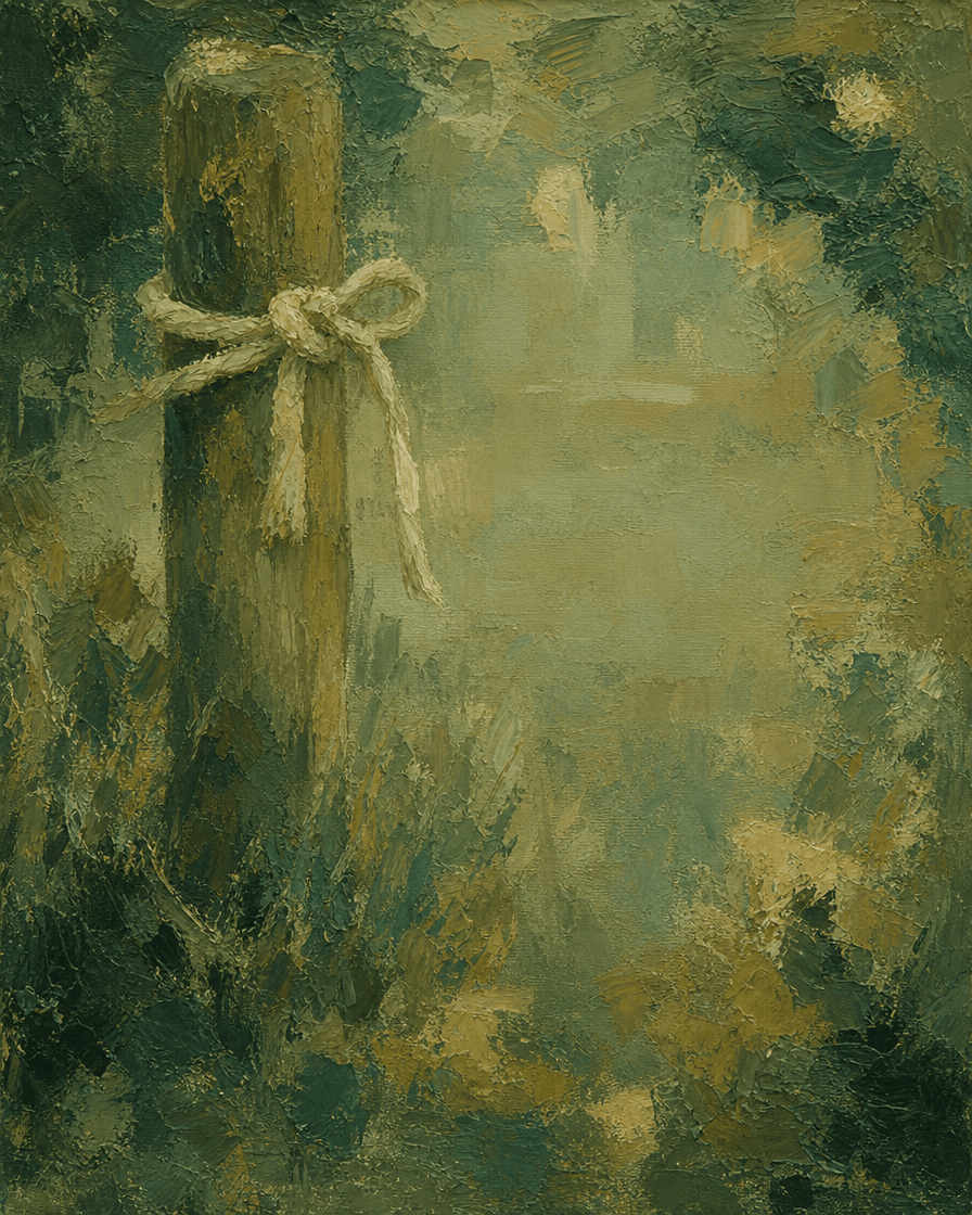 Rope tied around a wooden post