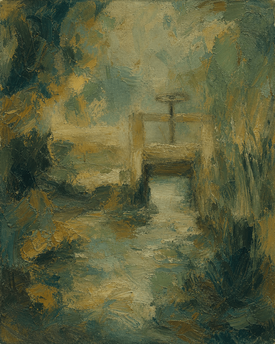 Open sluice gate above a stream