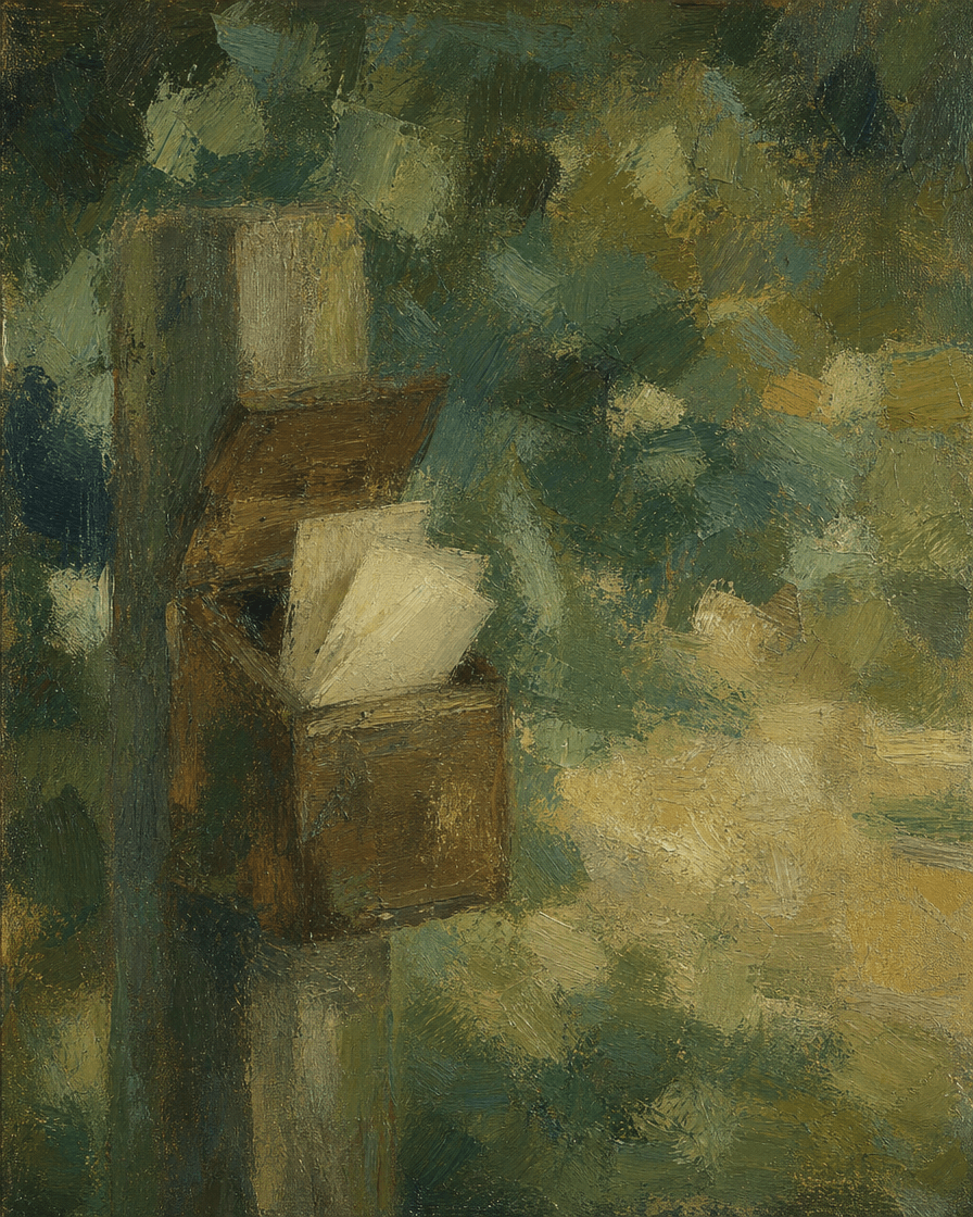 Open letter box on a gatepost