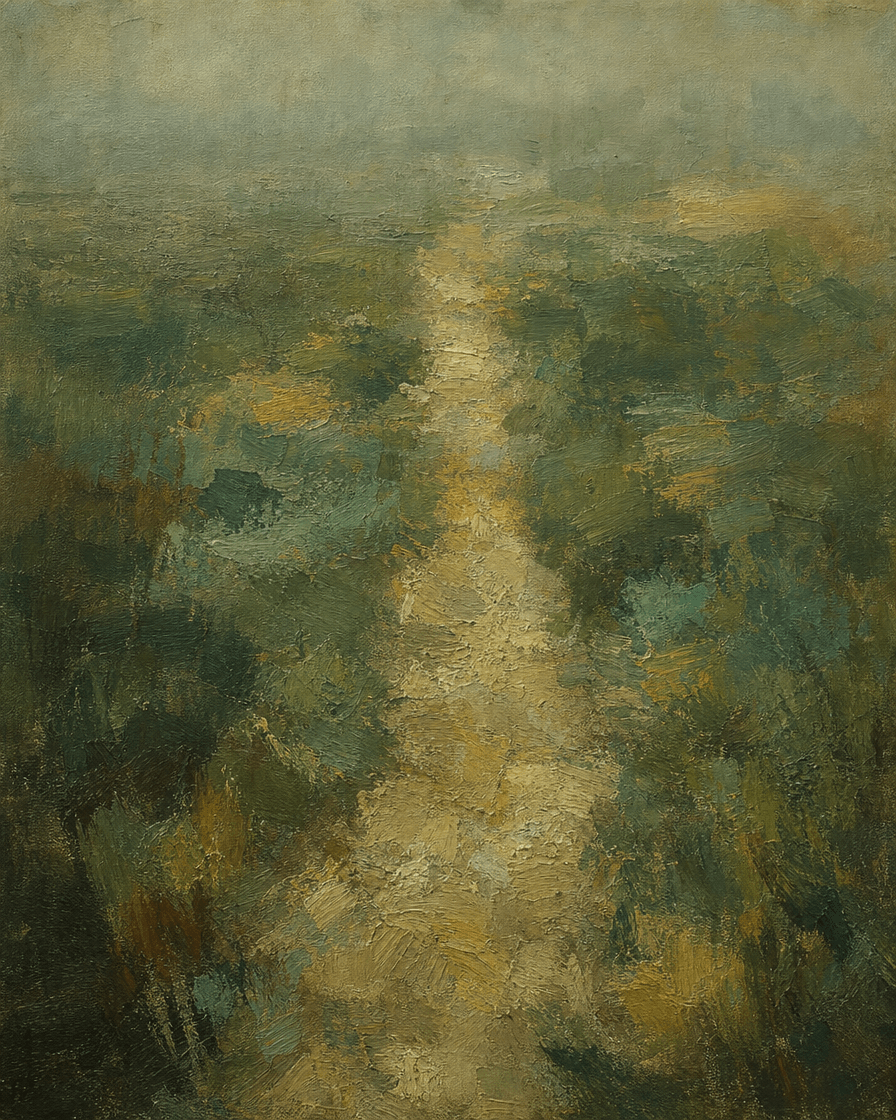Footpath worn across open ground