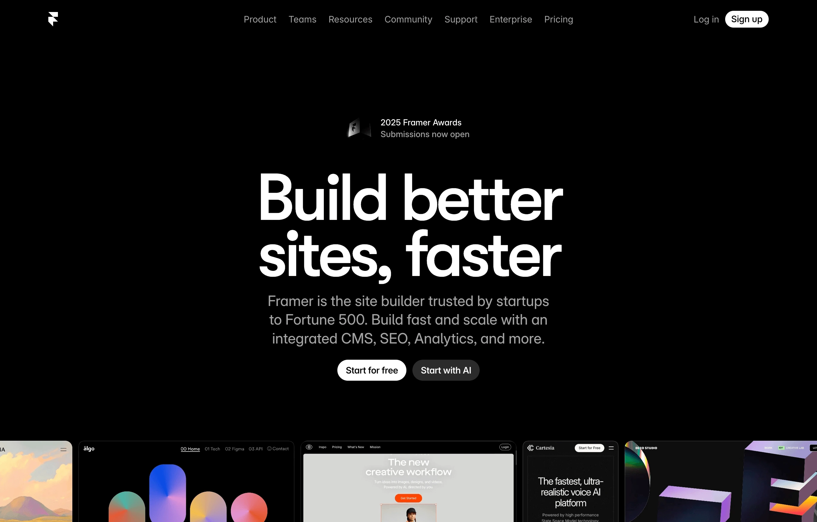 Framer: Homepage