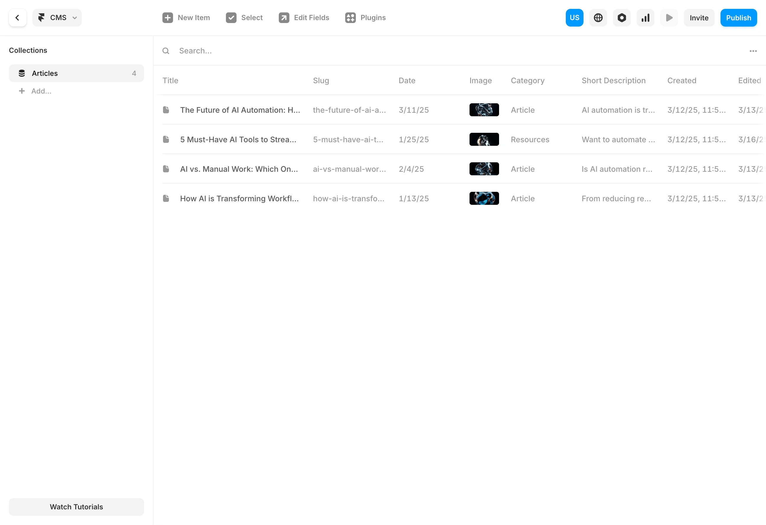 Framer: CMS panel