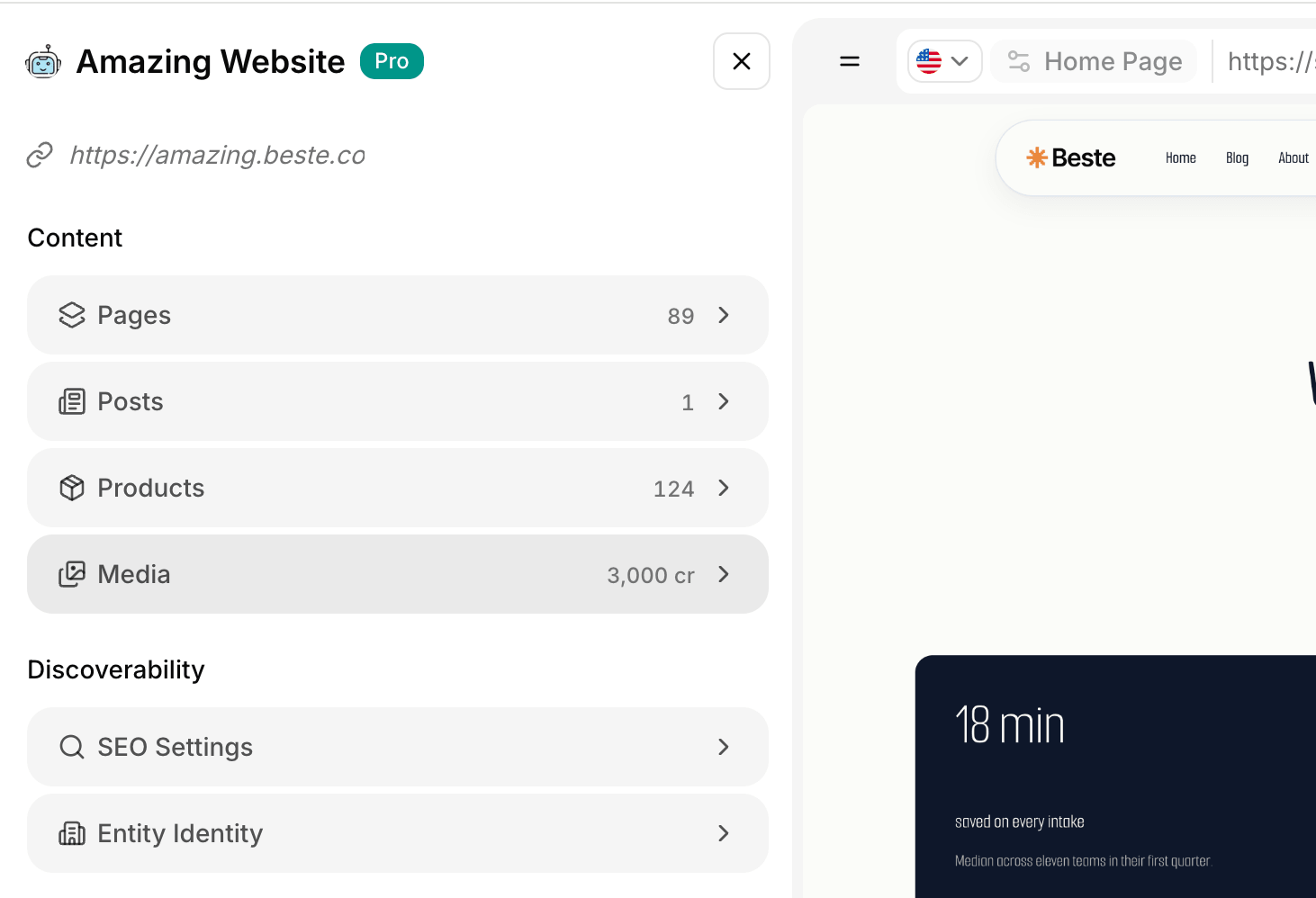 The Media window with Library, Generate and Upload