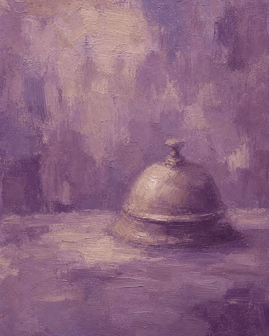 Reception bell on a counter