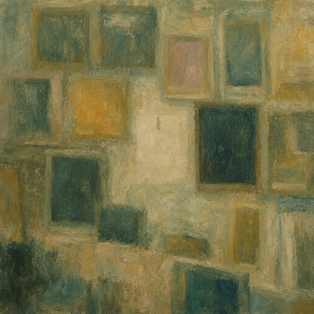 Gallery wall with one empty space