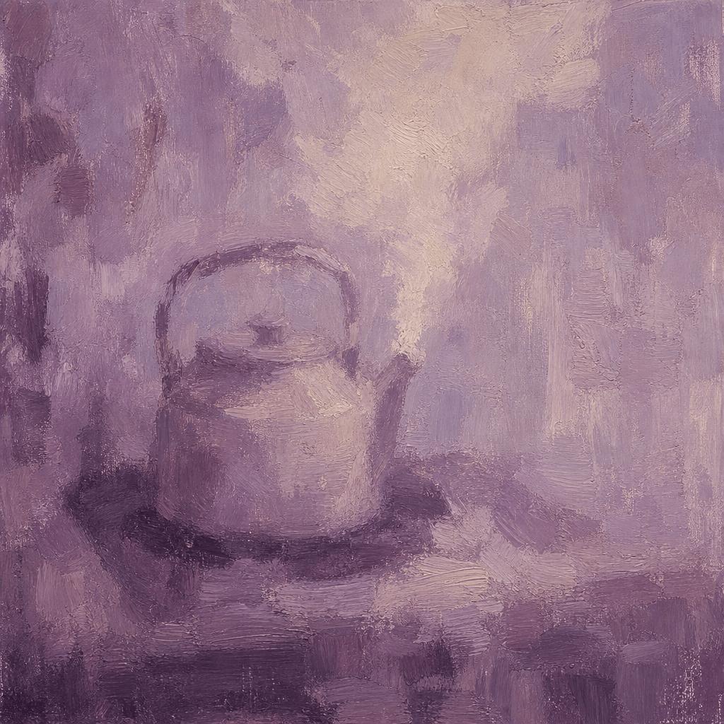 Kettle steaming on a stove