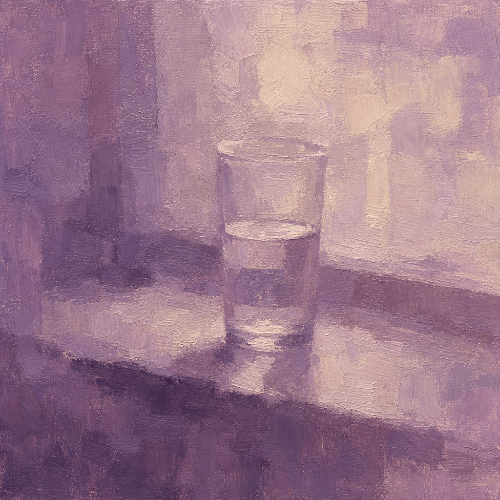Glass of water on a windowsill