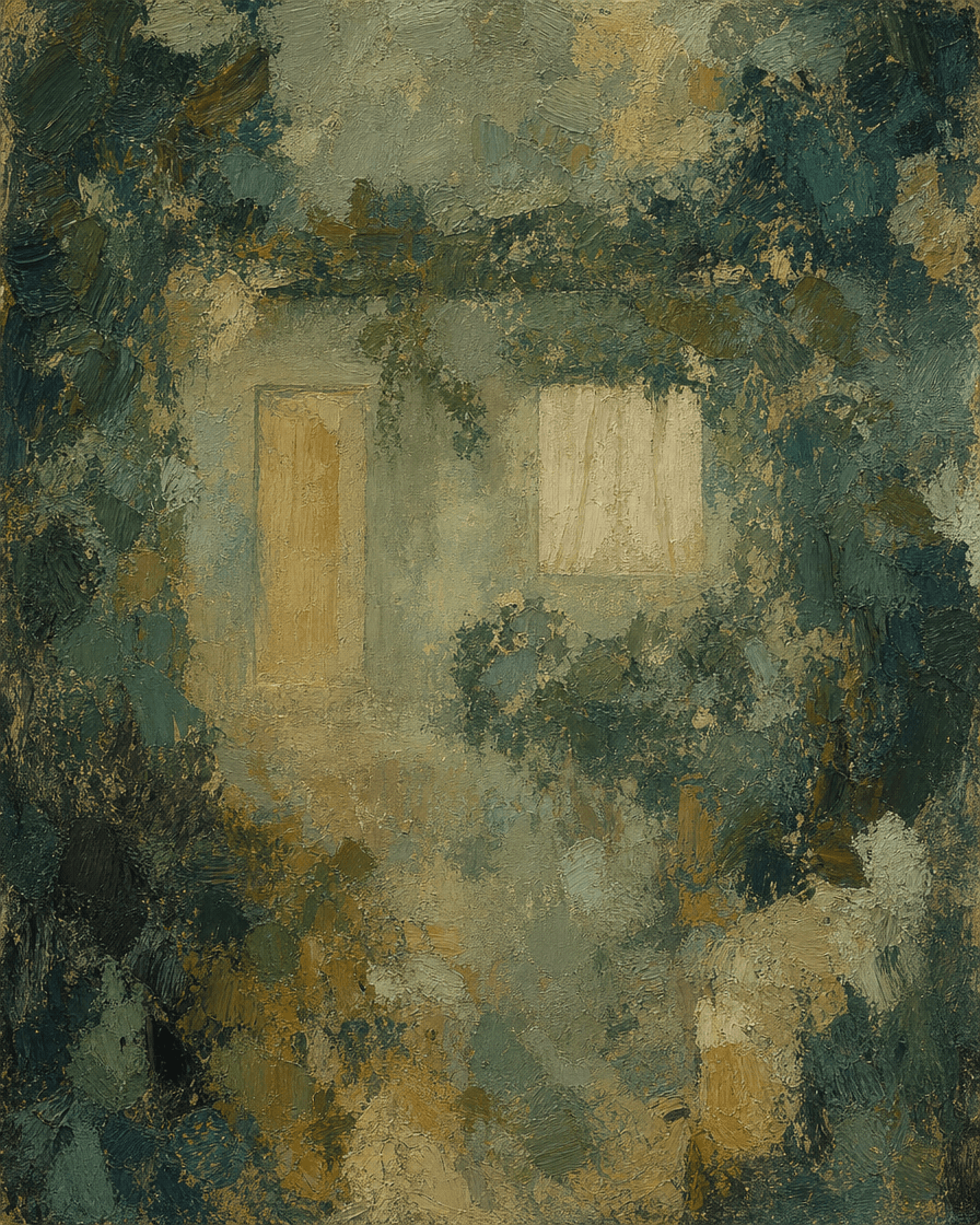House front with the door closed